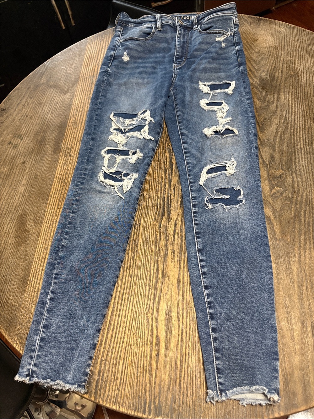 American Eagle Outfitters Ripped Blue Skinny Jeans